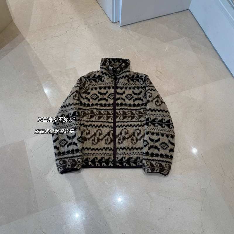 Bag Y Retro Western Scroll Pattern Fair Isle Cashmere Jacket 111B402