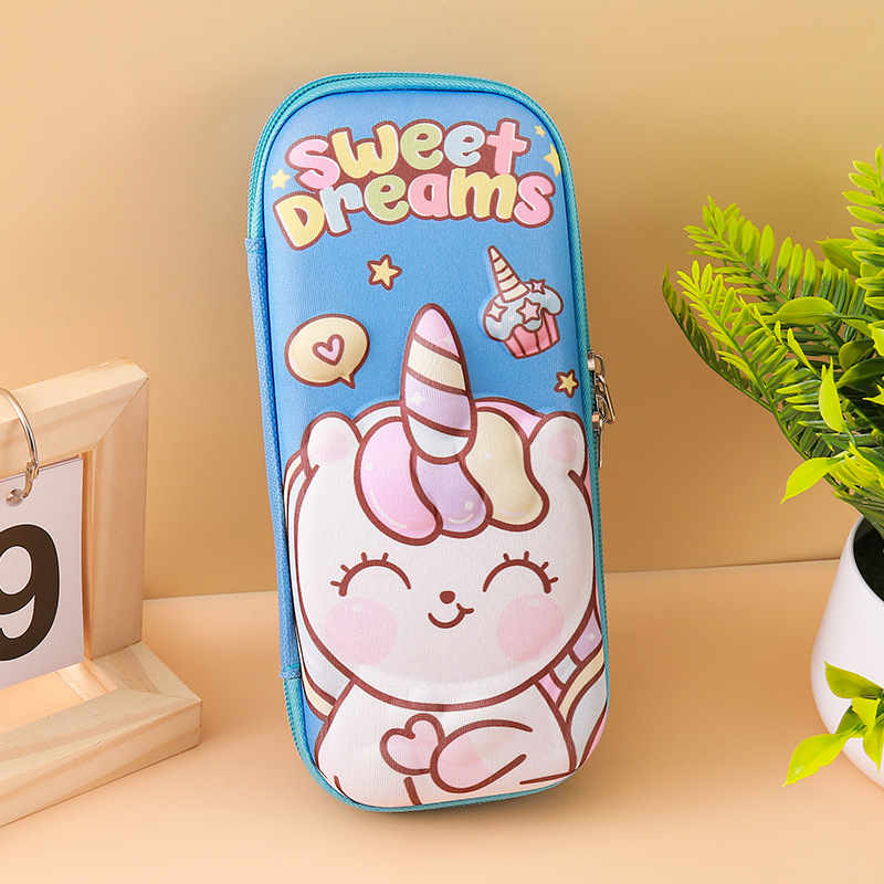 Estuche de papelería tridimensional EVA3D para estudiantes Estuche para lápices de dibujos animados para niños Estuche para lápices de gran capacidad de alto valor Bolso de papelería lindo