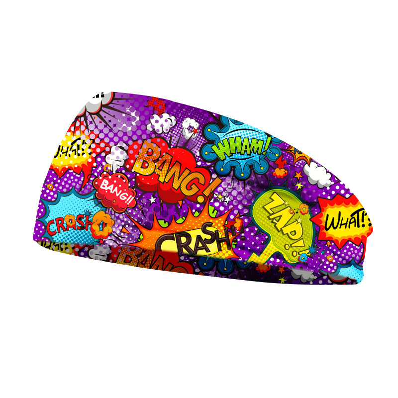 Nueva impresión europea y americana para hombres al aire libre correa de cabello elástica absorción de sudor turbanta de yoga correa de cabello cruzada