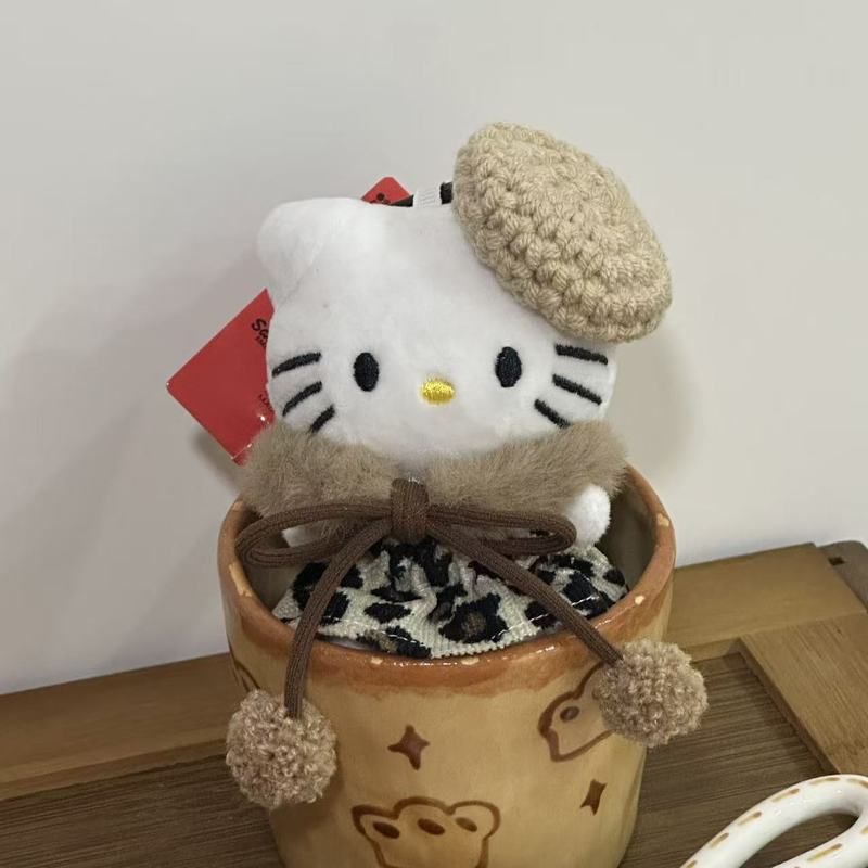 秋季新款格子礼帽kitty公仔钥匙扣星星挂件挂饰包包少女心可爱毛|undefined