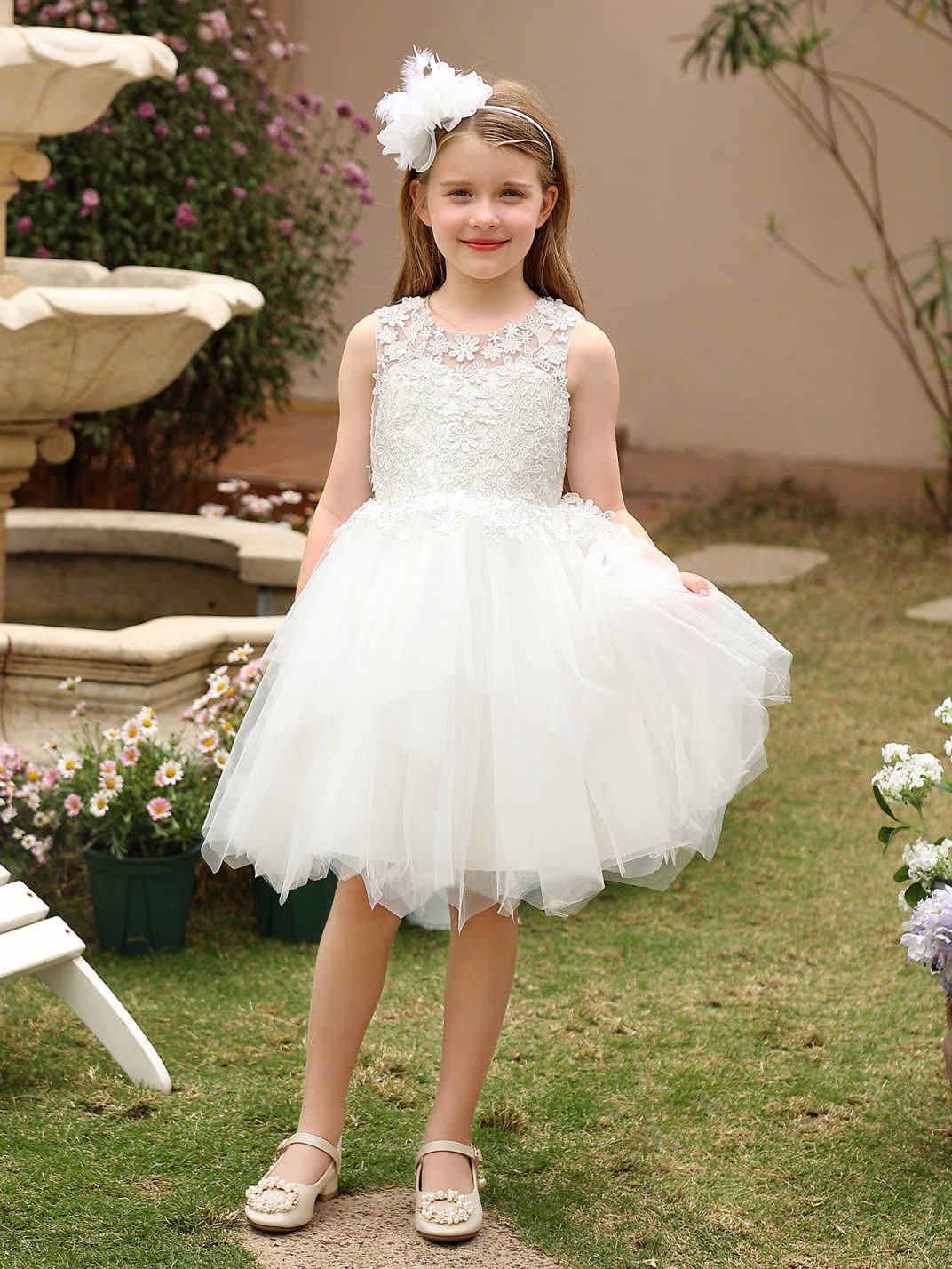 Vestido de noche infantil princesa princesa de flores de alto nivel vestido de boda chica anfitriona vestido de piano