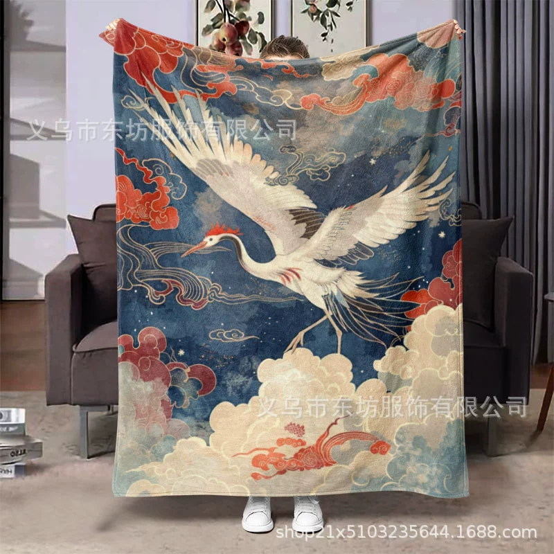 Простой сказочный журавль креативный теплый и удобный фланелевый одеяло ленивый должен быть дома