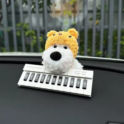 Nömrəli dayanma kartı, Cute Piano West Highland - orange-bear-west-highlandparking-sign