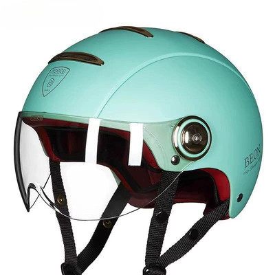 Motosiklet dəbilqələri: Universal for All Seasons, Half Helmet - s-submetalliclight-green-b105