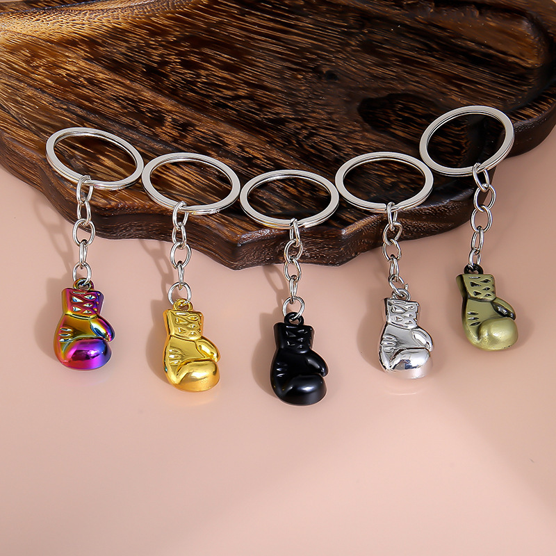Metal Boxing Glove Gym Glove Model Keychain Pendant Small Gift Car Key Zinc Alloy Portable Accessory