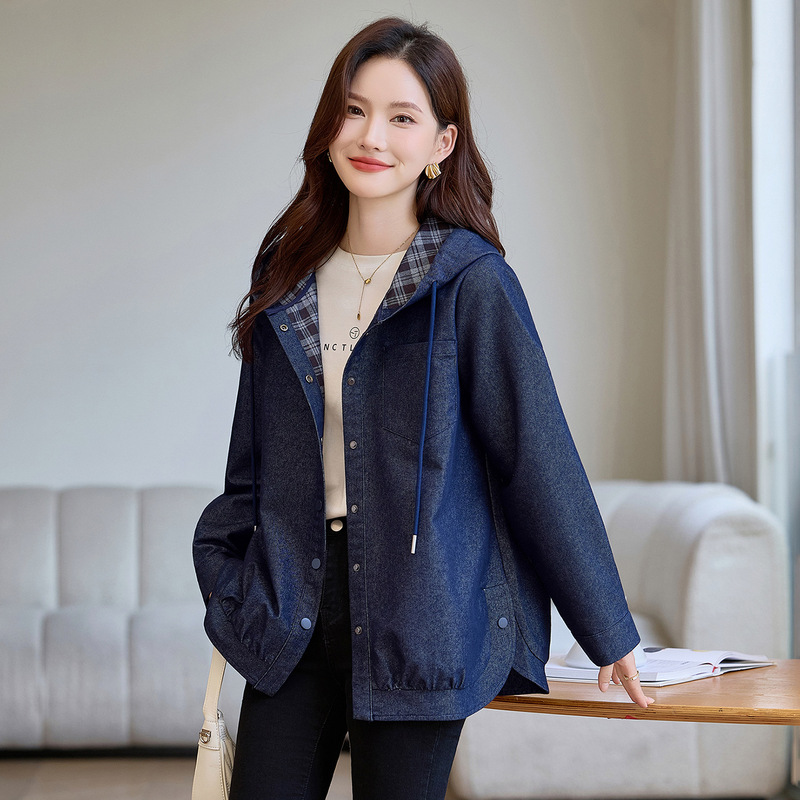 牛仔外套女款2025新款秋季今年流行爆款宽松休闲连帽早秋超火上衣|undefined