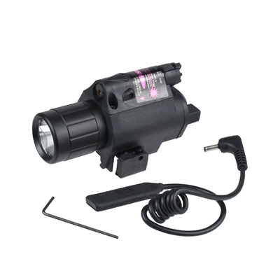 M6 Red Laser Led Integrated Outdoor Tactical Flashlight with Tail Switch and Strong Green Laser Flashlight (UV fənərlər) - black-m6-red-laser