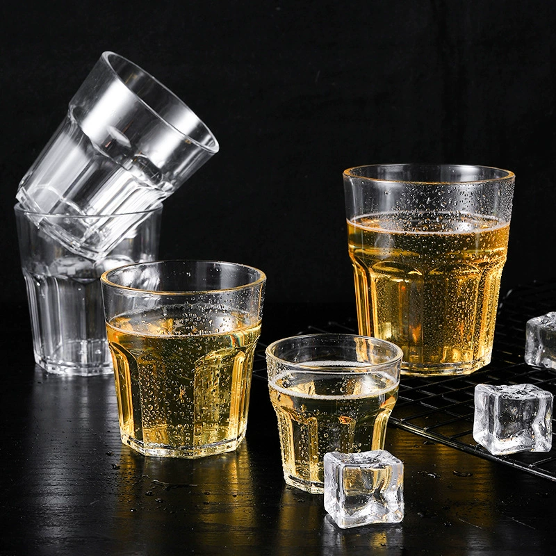 Акриловый восьмиугольный пластиковый пивной стакан KTV прозрачный белый бокал для вина Виски-бар бокал для вина маленький бокал для духов