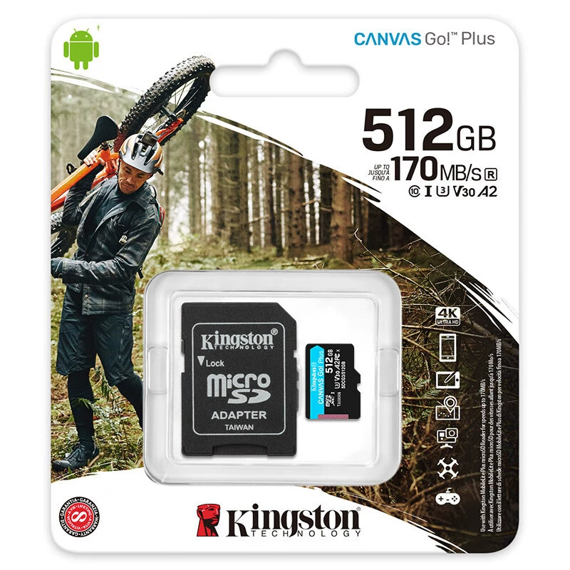 512GB TF (MicroSD) память карта U3 V30 A2 4K чтение 17