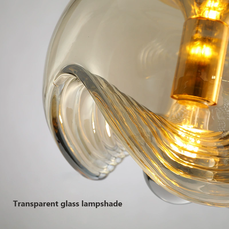 Стеклянная современная минималистичная LED-потолочная лампа для кровати и гостиной, стиль роскошного света