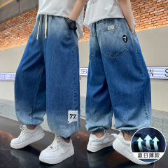 Children's Clothing Boy Summer Pants 2024 New Middle/Big Children Summer Denim Jeans Summer Style Thin Mosquito Proof Pants