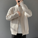 2026秋季青少年圆领长袖开衫毛衣男宽松运动针织衫透气罗纹底摆，男装针织衫/毛衣，星座614