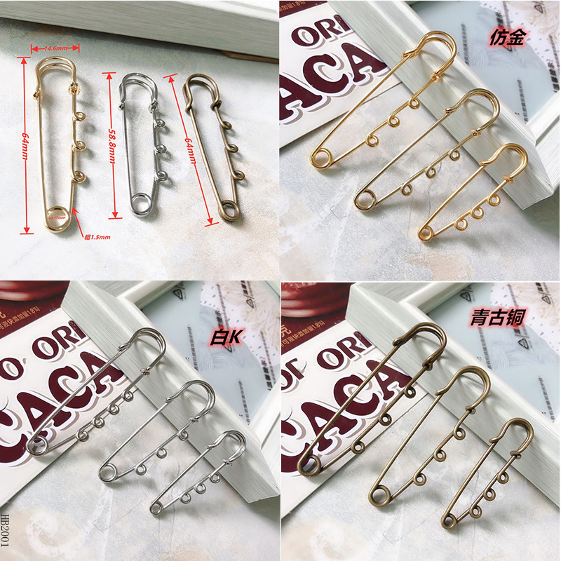 DIY Hot Selling High Quality Brooch Around the Ring Large Pin Color Preservation Safety Buckle Bra Wholesale Sweater Jewelry Accessories