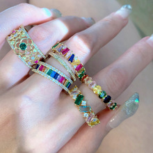 日系轻珠宝彩色宝石戒指时尚纯欲镂空西洋小众日韩百搭高级感指环