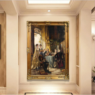 Vertical European style Palace figure oil painting lady living room spray painting framed painting Hotel Hotel Club decorative painting