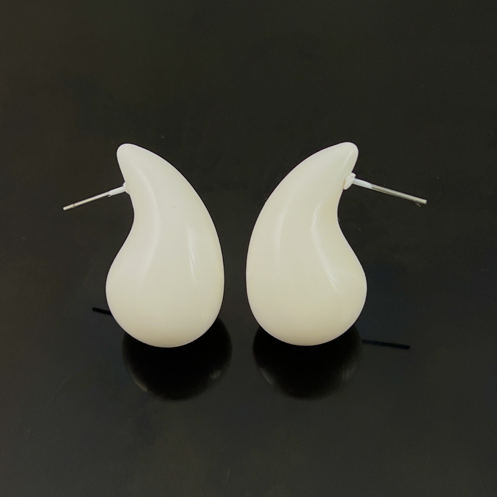 18K pendientes de oro pendientes de gota elegante personalidad simple gran acrílico color caramelo Venta caliente guisantes pendientes