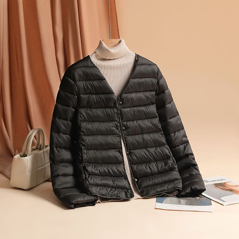 Comercio exterior otoño y invierno nuevo algodón mujer corto ligero calentamiento interior coreano delgado abrigo de moda calentamiento abrigo image 7