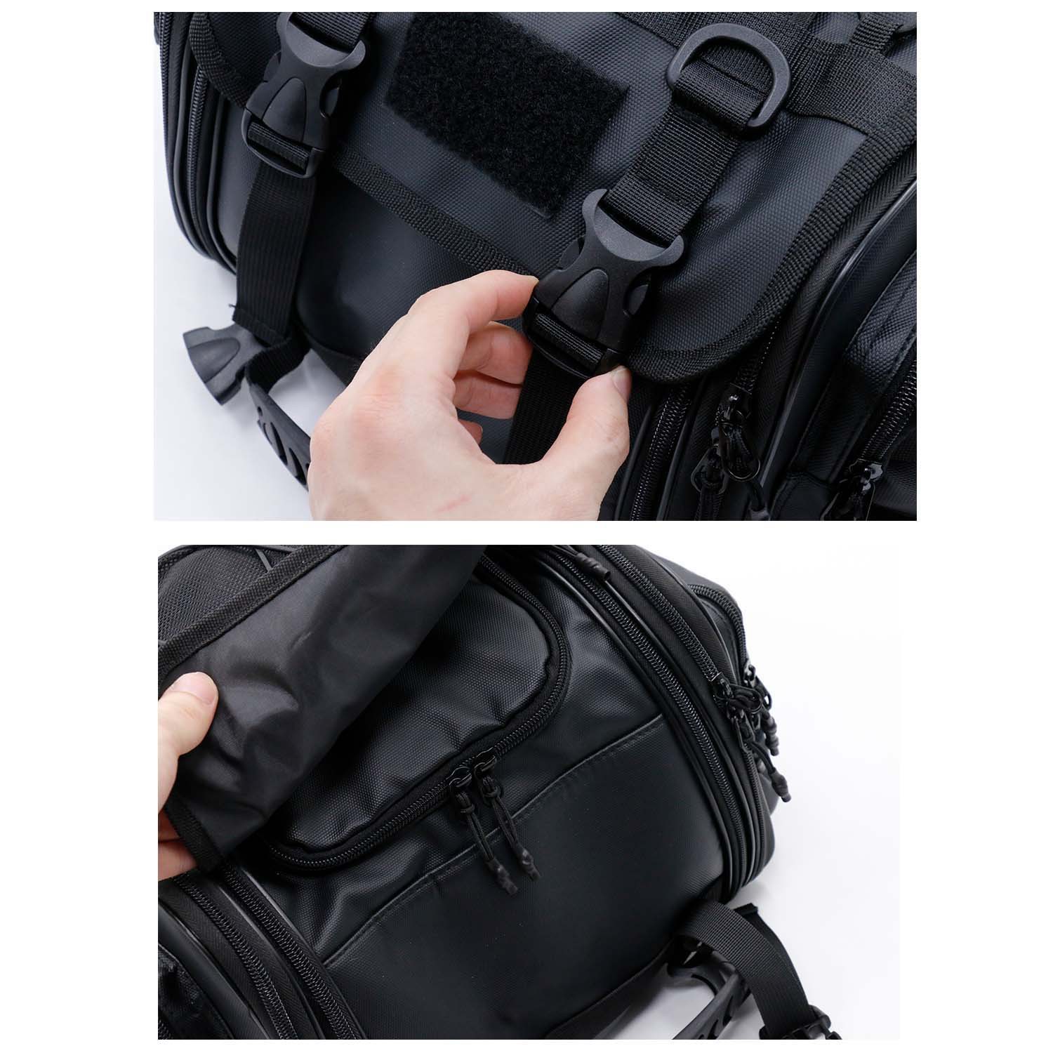Large-Capacity Motorcycle Tail Bag, Multi-Functional Tail Bag, Motorcycle Bag, Expandable Motorcycle Rear Seat Bag