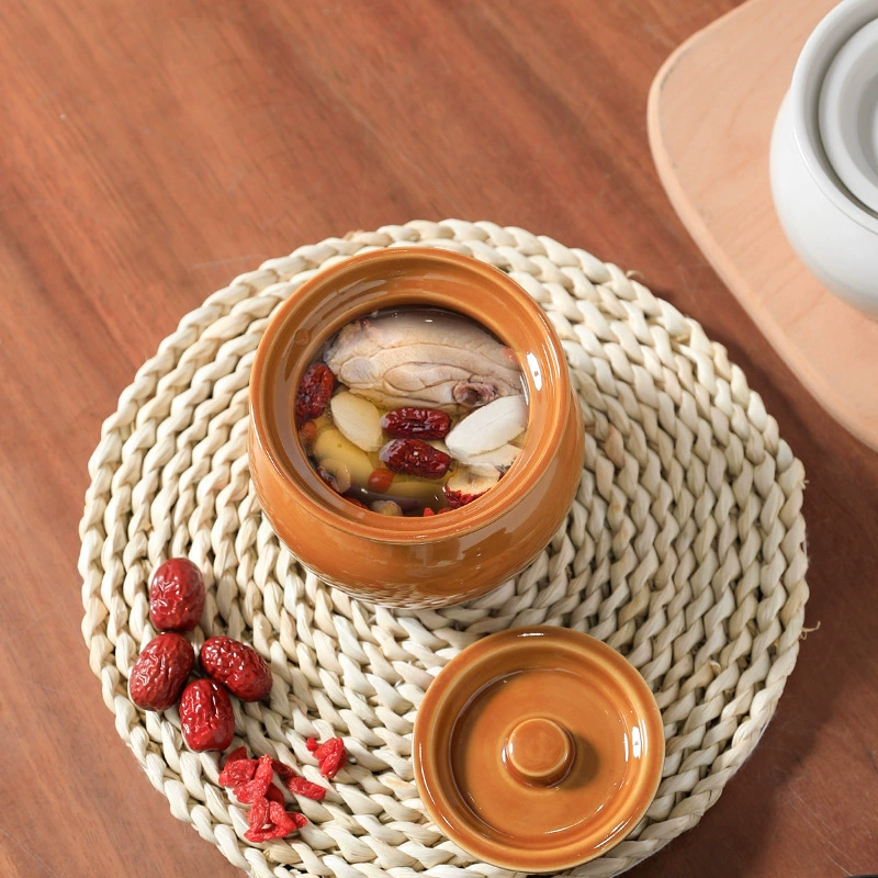 Керамическая кастрюля с крышкой для разделения воды, кастрюля для супа, глиняная кастрюля для закусок Shaxian для домашнего и гостиничного питания, миска для яиц на пару.