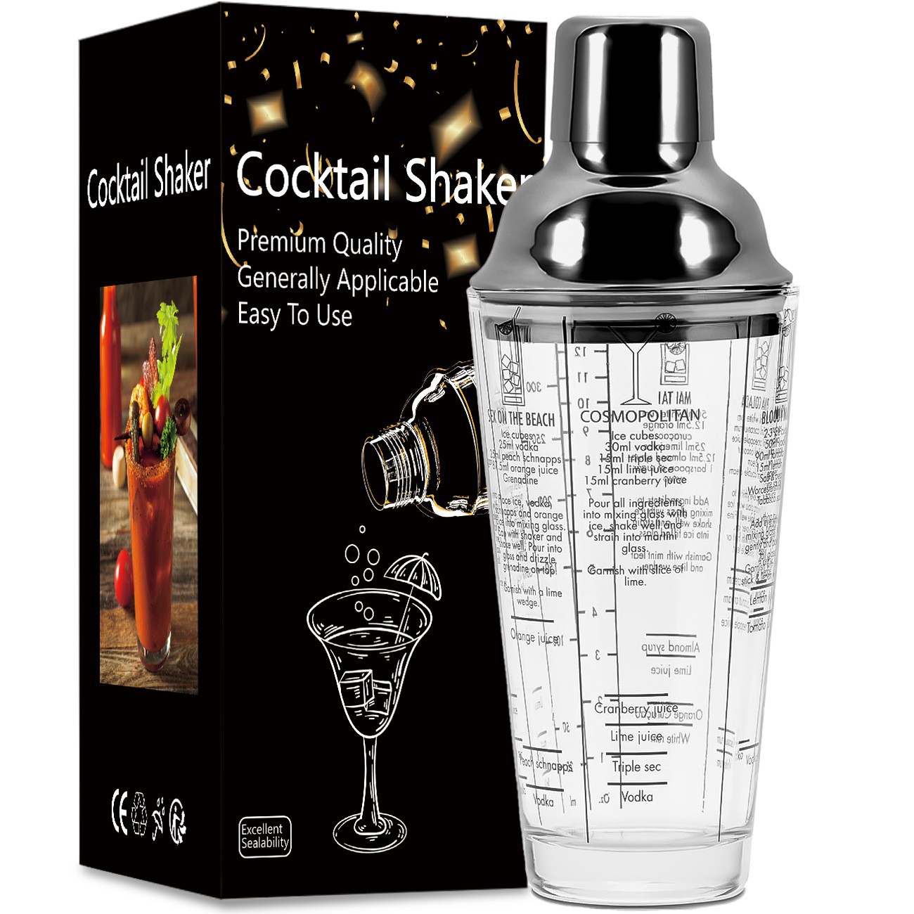 [스테인리스] 400ml 건 블랙 글라스 모델