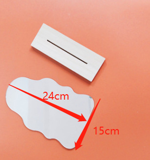 En stock espejo de maquillaje de madera japonés y coreano Internet celebridad irregular espejo cama y desayuno escritorio espejo de maquillaje accesorios de tiro