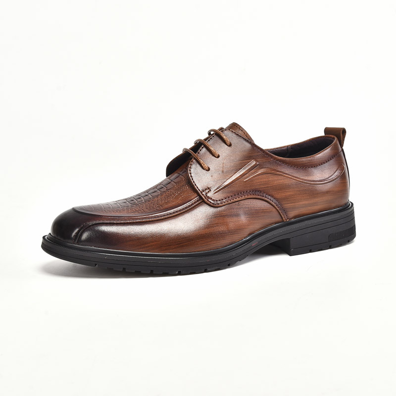 Zapatos de cuero de los hombres de cuero genuino de negocios ropa formal hecha a mano Oxford zapatos británicos zapatos de boda casual transpirable británico coreano zapatos puntiagudos