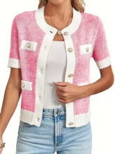 U 50841 Color Block Pocket Knitwear ƴɫ�ڴ���֯��