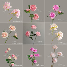 粉色假花仿真花花束婚礼场景玫瑰蝴蝶兰花艺diy材料布置造景道具