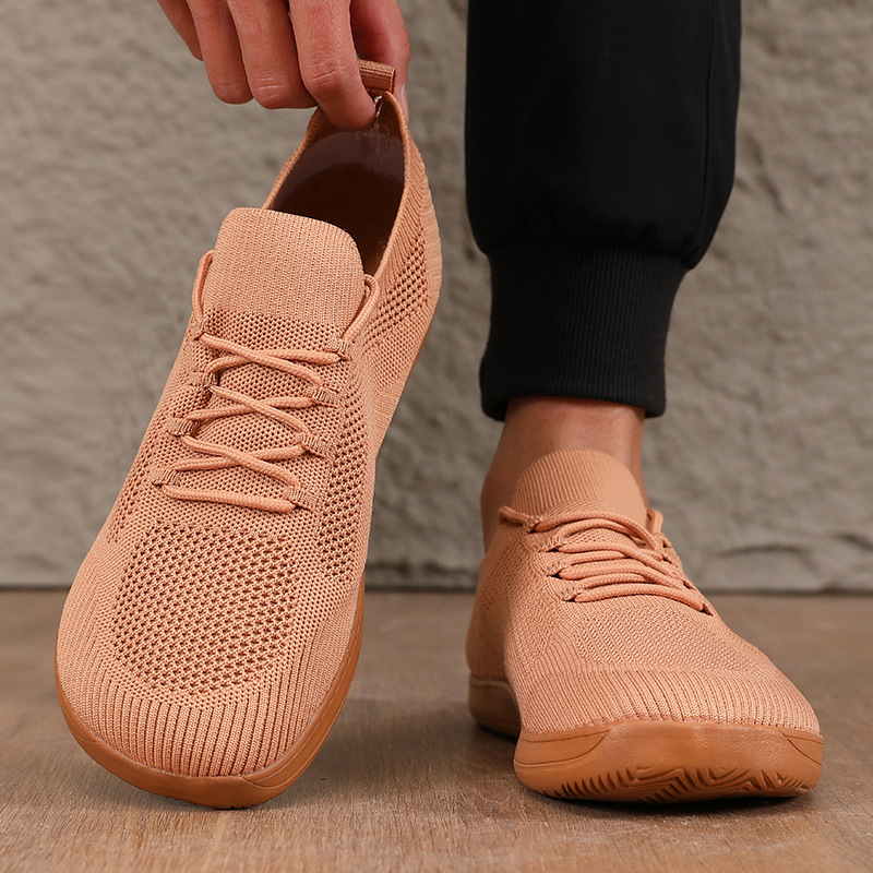 Cross-Border Wide-Toe Shoes, Summer Mesh Fly-Knit Wide-Sole Slip-On Sports Casual Shoes, New Cross-Border Casual Models