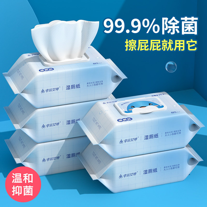 80 Large Packs of Dehumidified Toilet Paper for Women's Private Parts Antibacterial Care Wipes for Wiping Buttocks Toilet Paper Wet Toilet Wipes