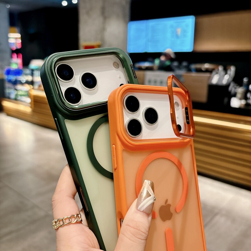 Skin-sensitive magnetic bracket iphone16pro phone case for 12 Apple 16/15 frosted 13mini cross-border 14