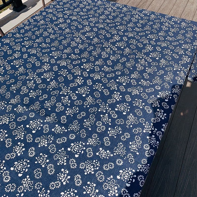 Flor azul porcelana tela de flor frágil alojamiento nacional retro algodón lino azul chino tela de mesa de estilo antiguo