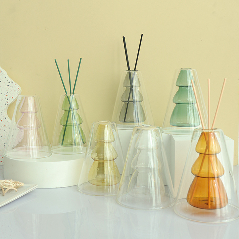 Botella de aromaterapia DE ALTO aspecto botella de árbol de Navidad perfume fragancia de aceite esencial libre de fuego volátil ratán hogar Decoración florero seco