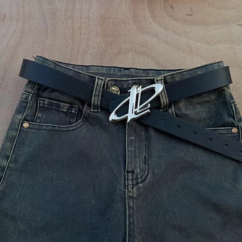 2024 Trendy New Oval English Buckle Belt for Women's Jeans Skirts Accessories Fashion Versatile Personalized Belt