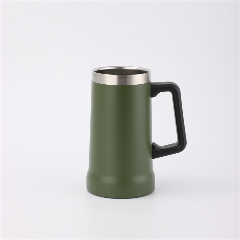 304 taza de vacío de acero inoxidable taza simple taza de cerveza del hogar estudiante taza de beber con mango taza de café