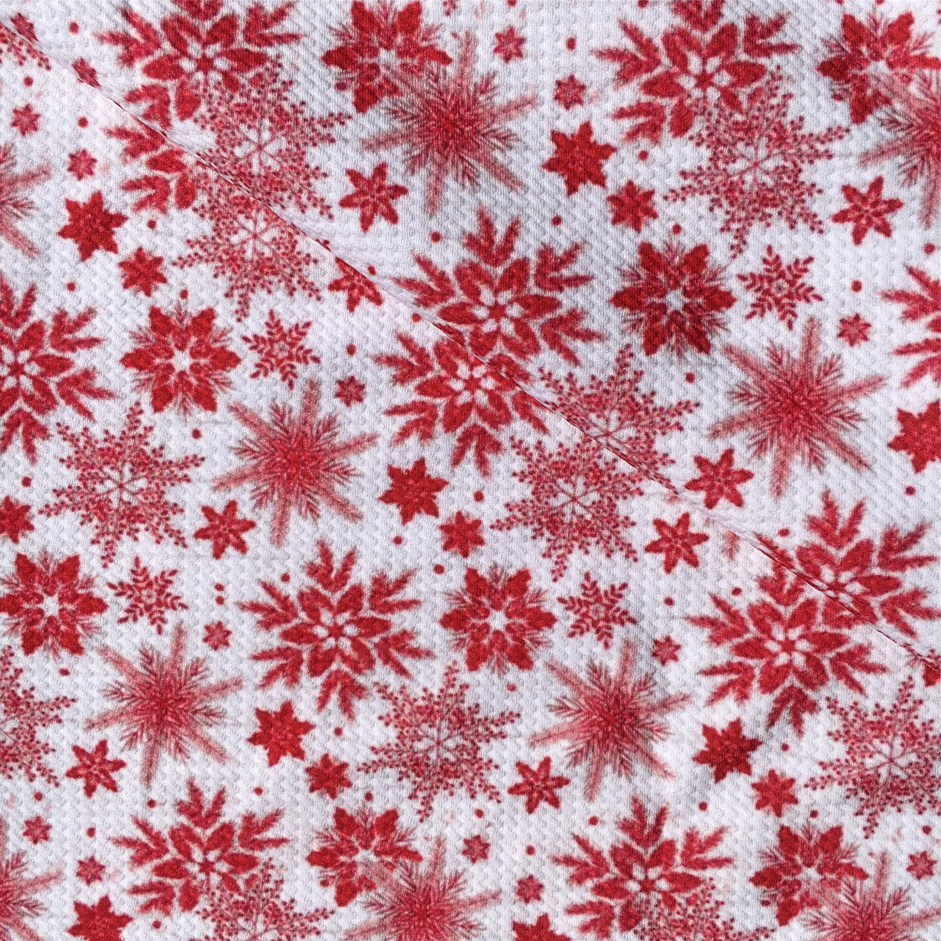 クリスマス雪花模様の薄いポリエステル綿や四面弾ニット生地のプリント生地手作りdiyシャツスカート服装生地
