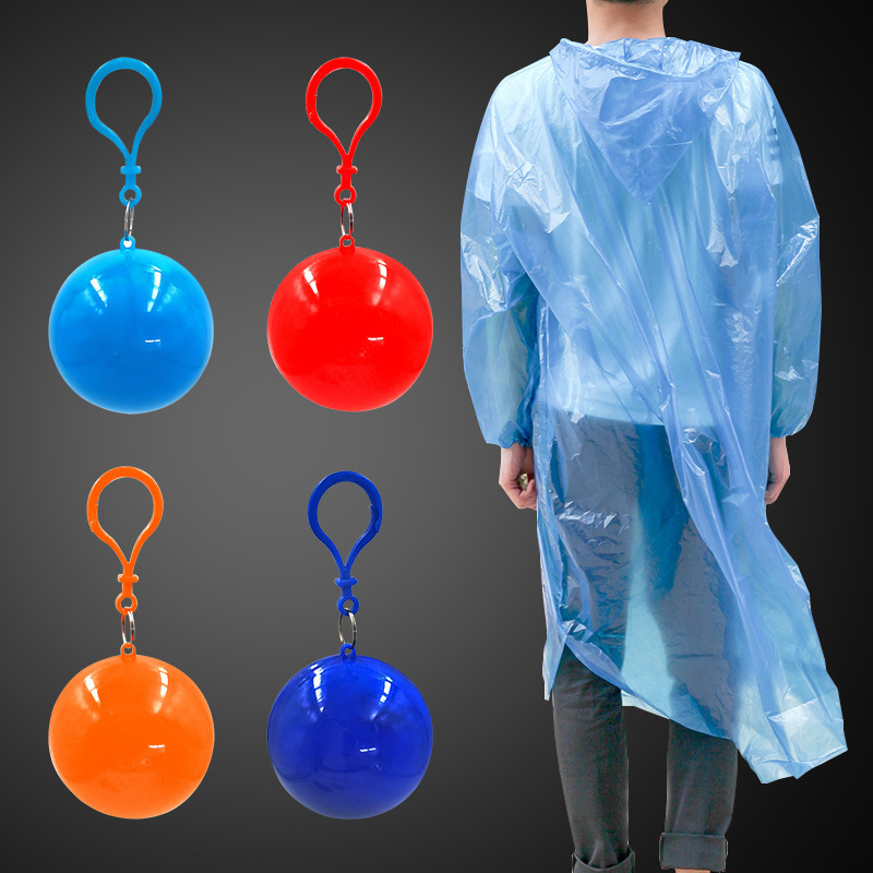 Portable Disposable Raincoat Ball Compressed Spherical Raincoat Outdoor Adult Travel Rafting Hangable Poncho Large Batch
