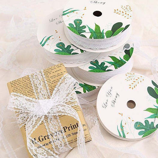 Chanel estilo de hilo de encaje con borde de encaje ramo de cinta decorativa ramo de regalo DIY embalaje cinta