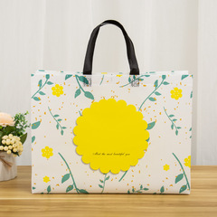 Sunflower Thick Laminated Non-Woven Fabric Bag for Clothing Store Handbag, Overcoat Fur Shopping Bag, Advertising Gift Bag