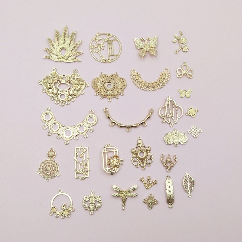 合金diy配饰 古风手作汉服发饰发冠流苏吊坠树枝树叶diy饰品材料