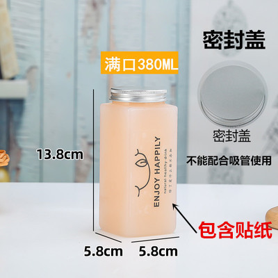 ミルクティーカップペットジューステイクアウト使い捨てプラスチックカップインターネット有名人のダーティミルクティーカップ長方形飲料ボトル|undefined
