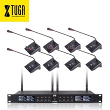 XTUGA 一拖八无线会议麦话筒鹅颈咪电容桌面固频广播A频B频CM280