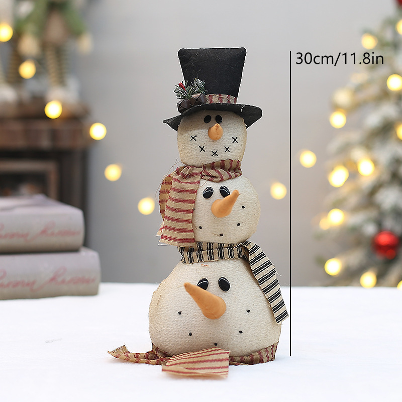 圣诞节雪人公仔玩偶可爱Merry Christmas小号圣诞布景装饰品摆件|undefined