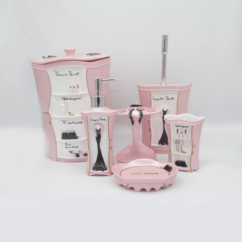 Resin Bathroom Set European Bathroom Supplies Wash Set Mouthwash Cup Toothbrush Holder Kit Trash Can