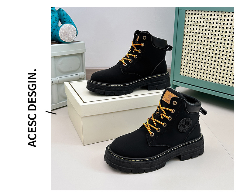 Stivaletti donna retro con suola spessa comodi ed eleganti_voghion.com
