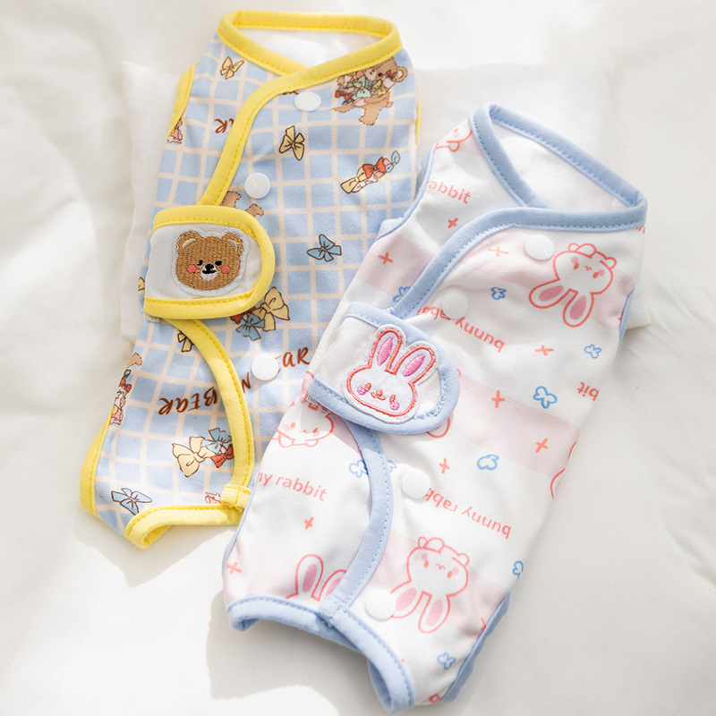 Bolso delgado para perros de primavera y verano, vientre, gato, destete de cuatro patas, traje quirúrgico para mascotas, traje de esterilización para gatos, ropa para perros