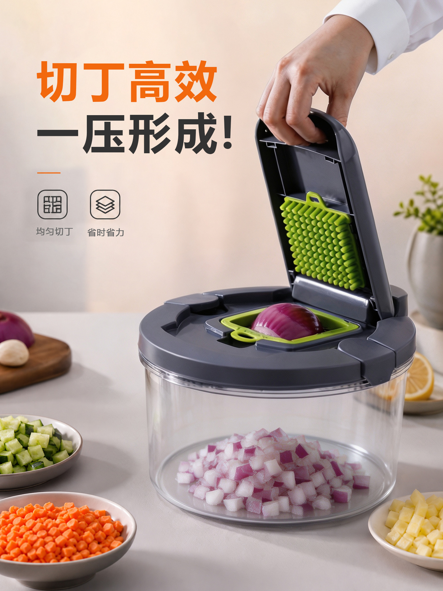 Vegetable Cutter Manual Rotating Colander Salad Dehydrator