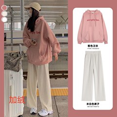哺乳期秋季套装卫衣阔腿裤宽松休闲产后喂奶上衣外出辣妈款秋冬装