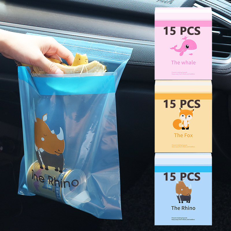 Self-adhesive disposable garbage bag