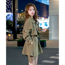 春秋新款2023风衣外套小个子女中长款韩版时尚洋气大衣设计感